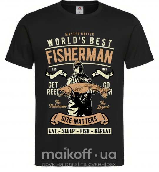 Мужская футболка World's Best Fisherman Черный фото