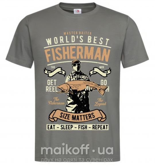 Чоловіча футболка World's Best Fisherman Графіт фото