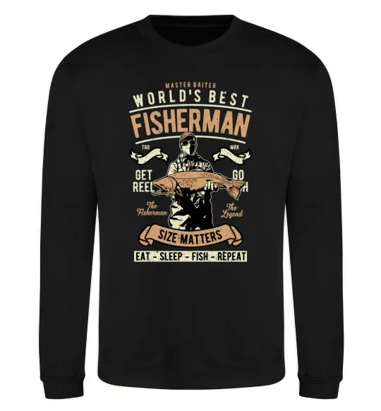 Світшот World's Best Fisherman Чорний фото