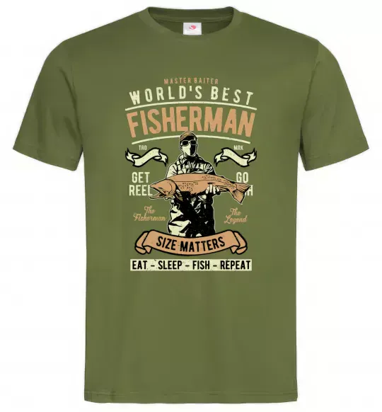 Чоловіча футболка World's Best Fisherman Оливковий фото