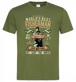 Чоловіча футболка Енциклопедія рибалки Оливковий фото Чоловіча футболка Енциклопедія рибалки Оливковий фото