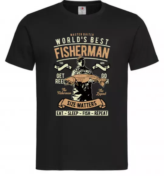 Чоловіча футболка World's Best Fisherman Чорний фото