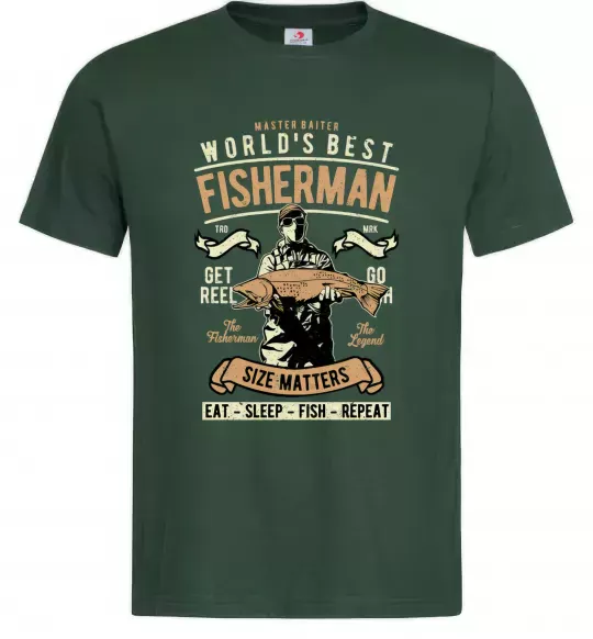Чоловіча футболка World's Best Fisherman Темно-зелений фото
