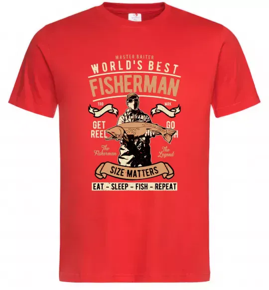 Чоловіча футболка World's Best Fisherman Червоний фото