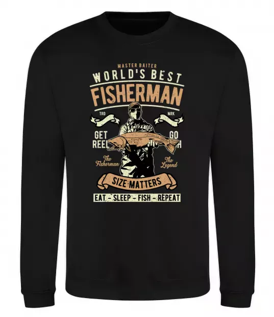Світшот World's Best Fisherman Чорний фото