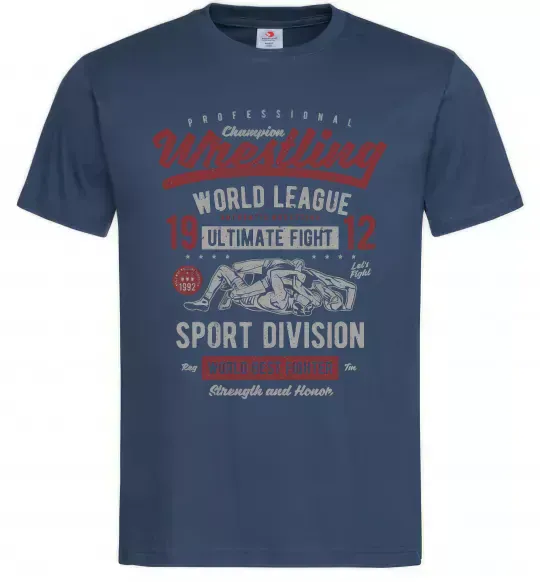 Чоловіча футболка Wrestling Темно-синій фото