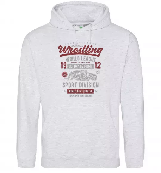 Чоловіча толстовка (худі) Wrestling Сірий меланж фото