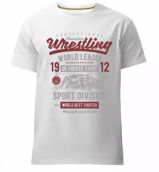 Чоловіча преміум футболка Wrestling Білий фото