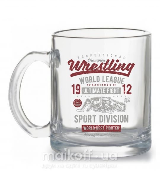 Чашка скляна Wrestling Прозорий фото