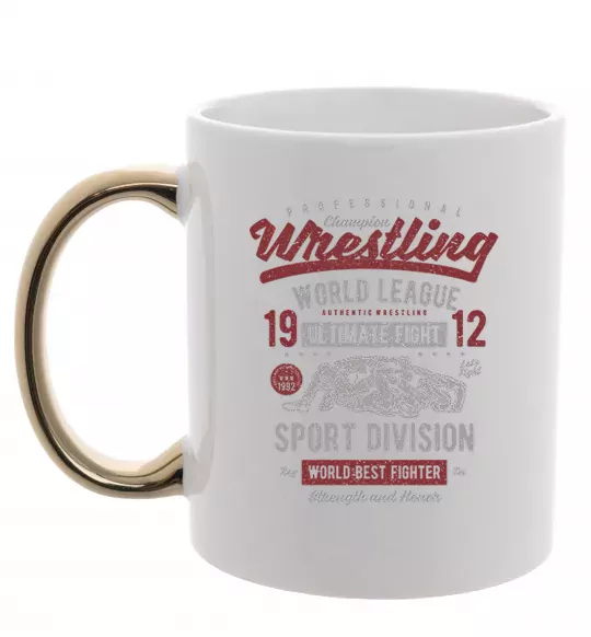 Чашка с цветной ручкой Wrestling Золото фото