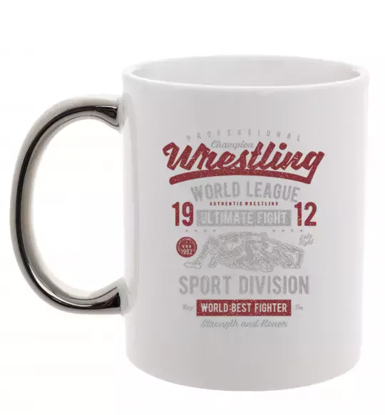 Чашка с цветной ручкой Wrestling Серебро фото