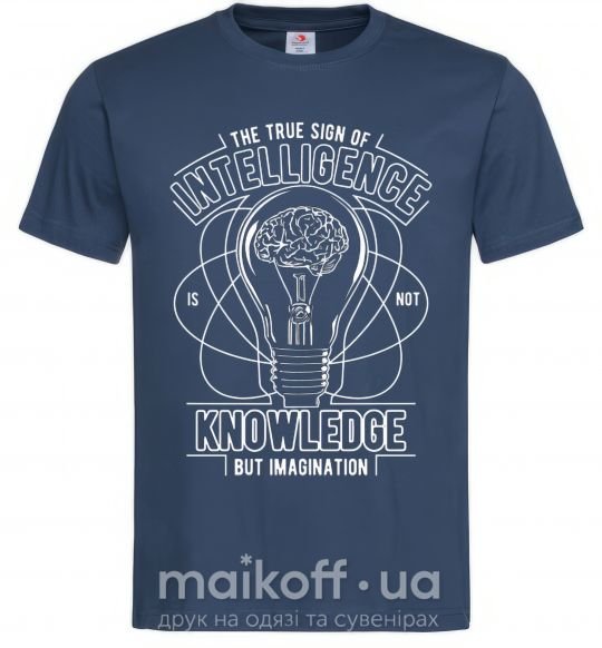 Мужская футболка The True Sign Of Intelligence Темно-синий фото