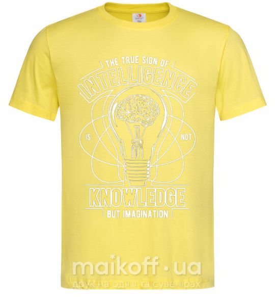 Мужская футболка The True Sign Of Intelligence Лимонный фото