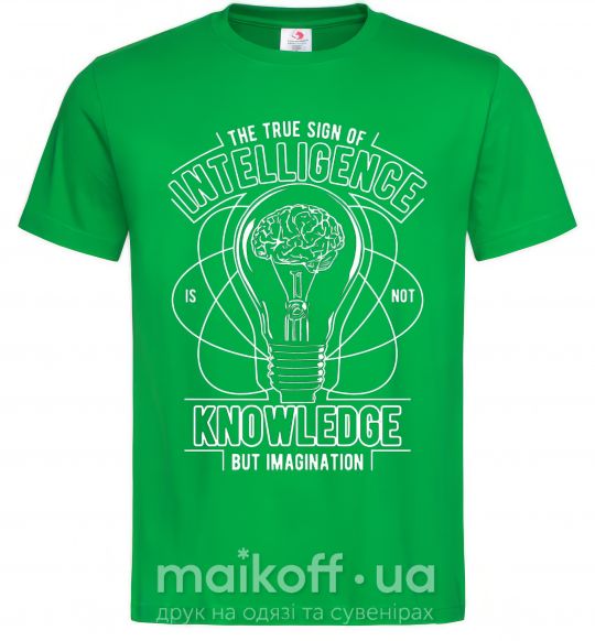Мужская футболка The True Sign Of Intelligence Зеленый фото