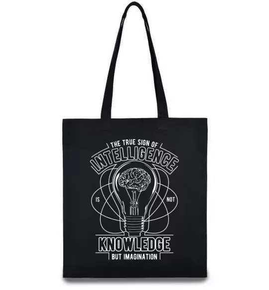 Еко-сумка The True Sign Of Intelligence Чорний фото