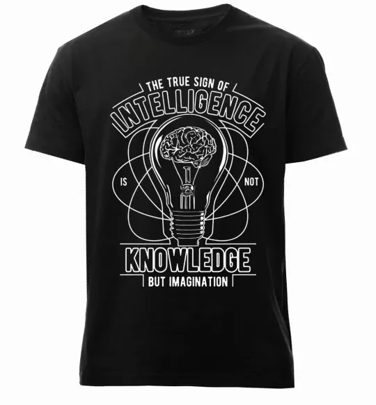 Мужская премиум футболка The True Sign Of Intelligence Черный фото