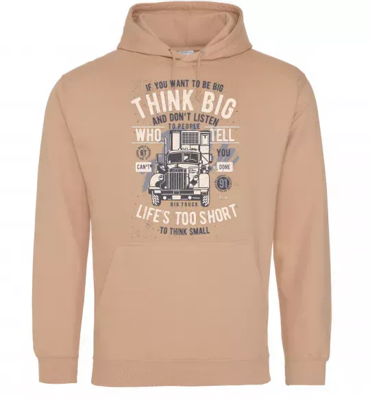 Чоловіча толстовка (худі) Think Big Truck Пісочний фото