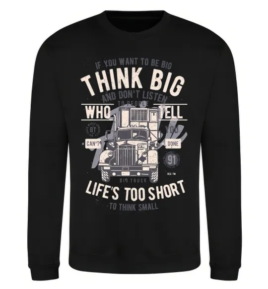 Світшот Think Big Truck Чорний фото