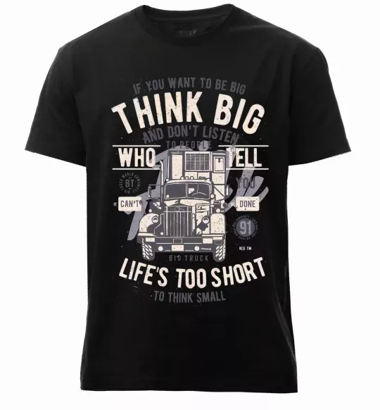 Чоловіча преміум футболка Think Big Truck Чорний фото