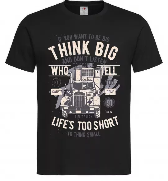 Чоловіча футболка Think Big Truck Чорний фото