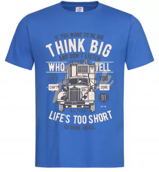 Чоловіча футболка Think Big Truck Яскраво-синій фото