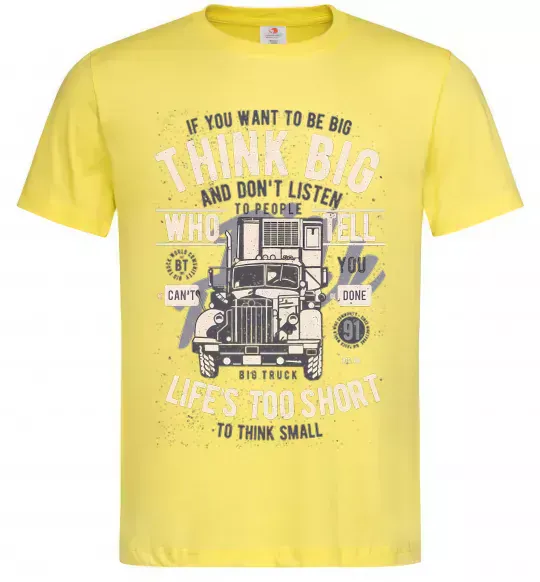 Чоловіча футболка Think Big Truck Лимонний фото