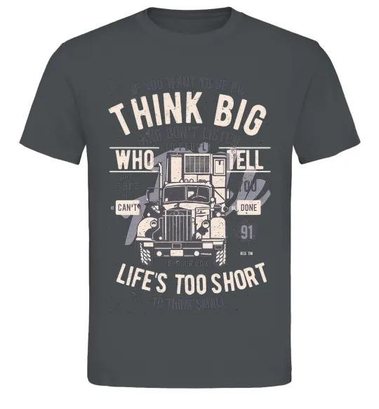 Чоловіча футболка Think Big Truck Графіт фото