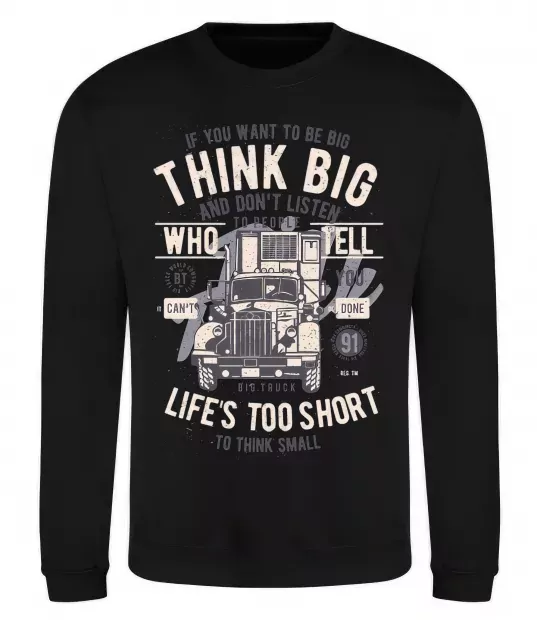 Світшот Think Big Truck Чорний фото