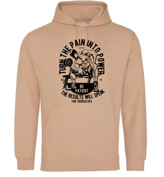Чоловіча толстовка (худі) Turn The Pain Into Power Пісочний фото