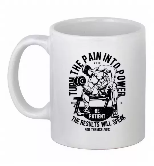 Чашка керамическая Turn The Pain Into Power Белый фото