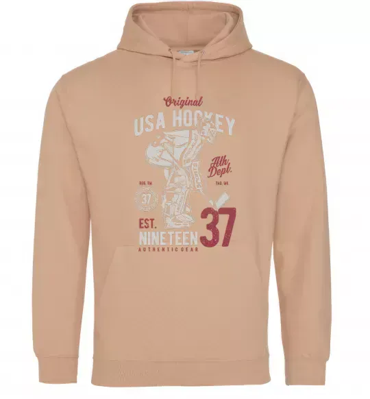 Женская толстовка (худи) USA Hockey Песочный фото
