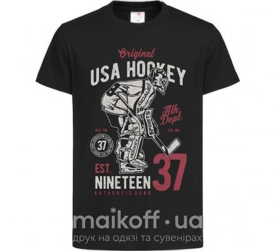 Детская футболка USA Hockey Черный фото