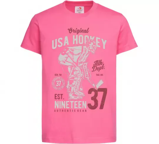 Детская футболка USA Hockey Ярко-розовый фото