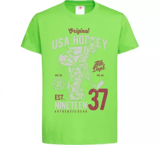 Детская футболка USA Hockey Лаймовый фото