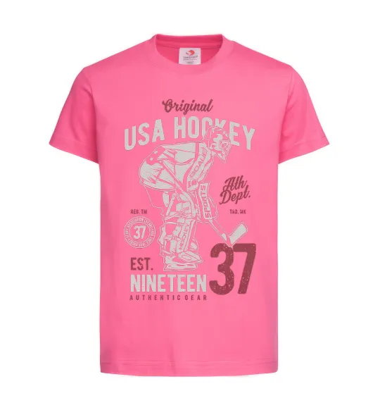 Детская футболка USA Hockey Ярко-розовый фото