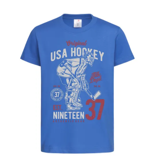 Детская футболка USA Hockey Ярко-синий фото