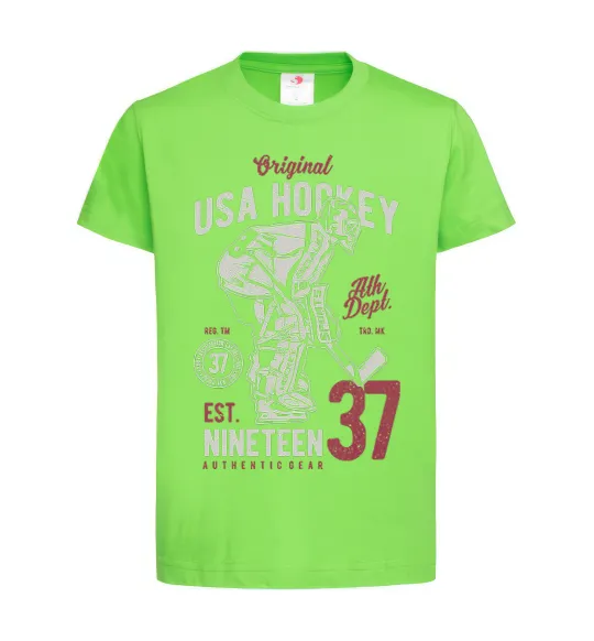 Детская футболка USA Hockey Лаймовый фото