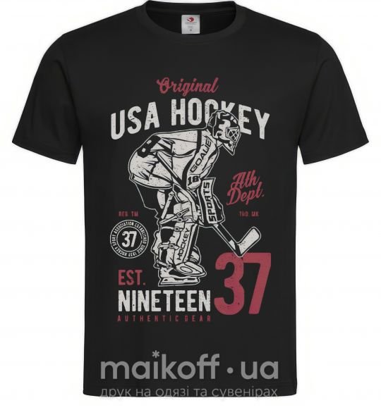 Чоловіча футболка USA Hockey Чорний фото