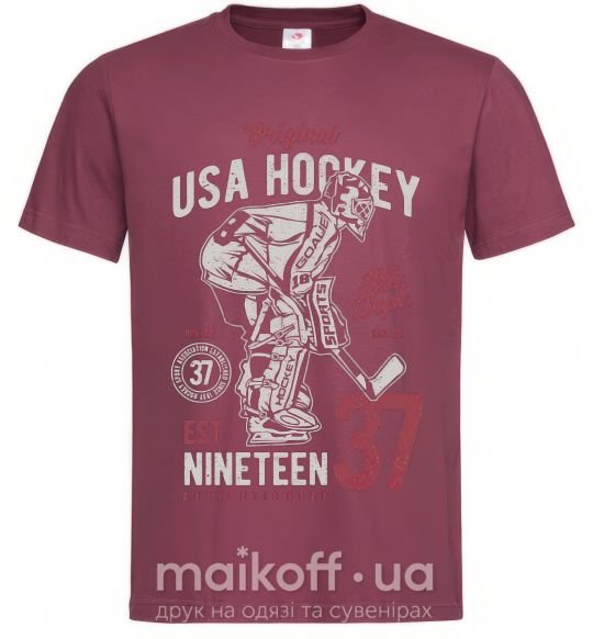 Мужская футболка USA Hockey Бордовый фото