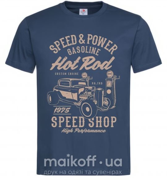Чоловіча футболка Speed & Power Hotrod Темно-синій фото