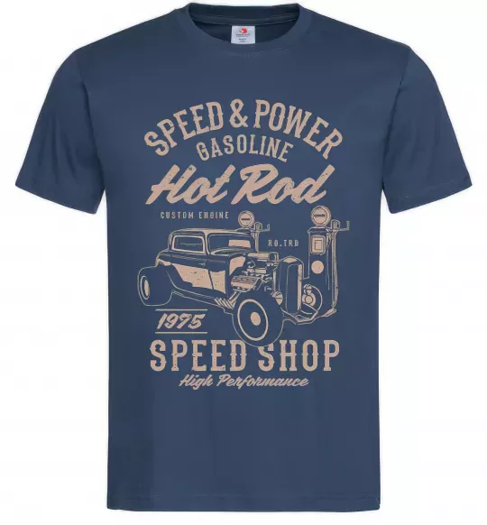 Чоловіча футболка Speed & Power Hotrod Темно-синій фото