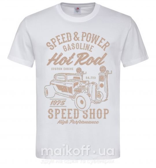 Мужская футболка Speed & Power Hotrod Белый фото