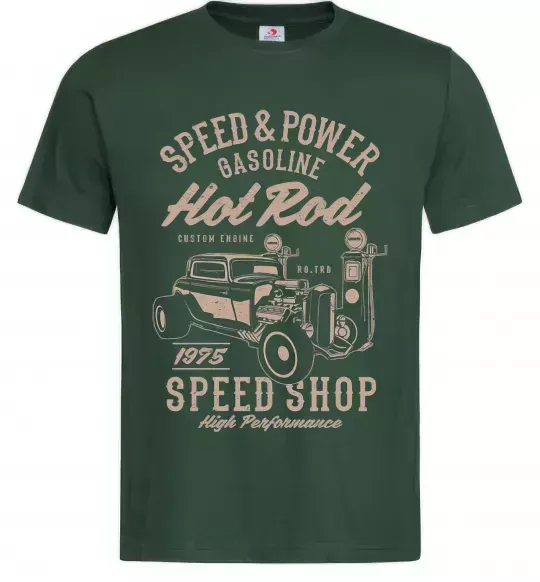 Чоловіча футболка Speed & Power Hotrod Темно-зелений фото