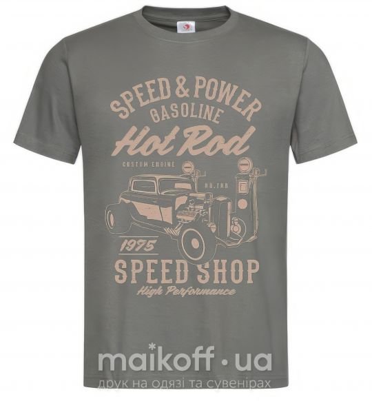Чоловіча футболка Speed & Power Hotrod Графіт фото