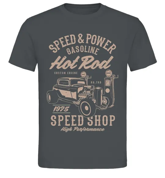 Чоловіча футболка Speed & Power Hotrod Графіт фото