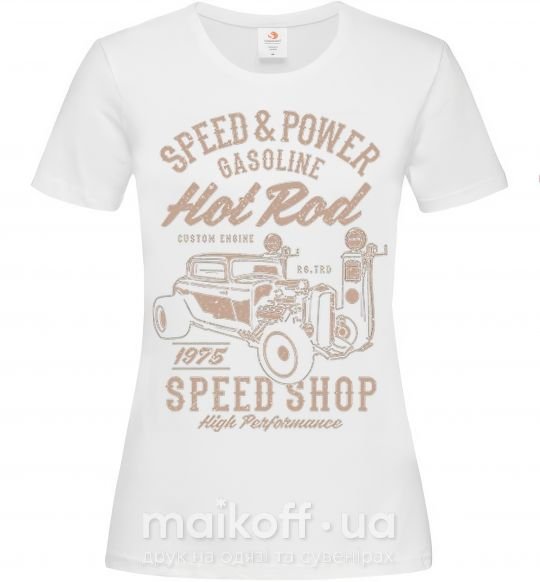 Жіноча футболка Speed & Power Hotrod Білий фото