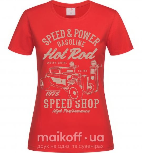 Жіноча футболка Speed & Power Hotrod Червоний фото