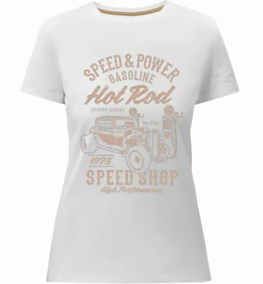 Женская премиум футболка Speed & Power Hotrod Белый фото