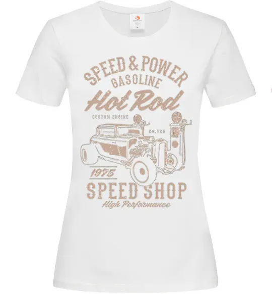 Женская футболка Speed & Power Hotrod Белый фото