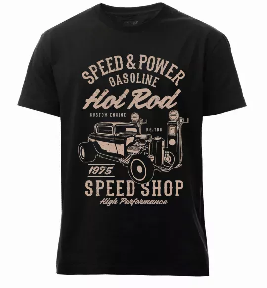 Мужская премиум футболка Speed & Power Hotrod Черный фото